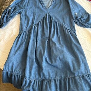 June + Vie Blue Denim Top